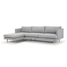 Load image into Gallery viewer, Mila 3 Seater With Left Chaise Sofa - Graphite Grey With Natural Legs - Modern Boho Interiors