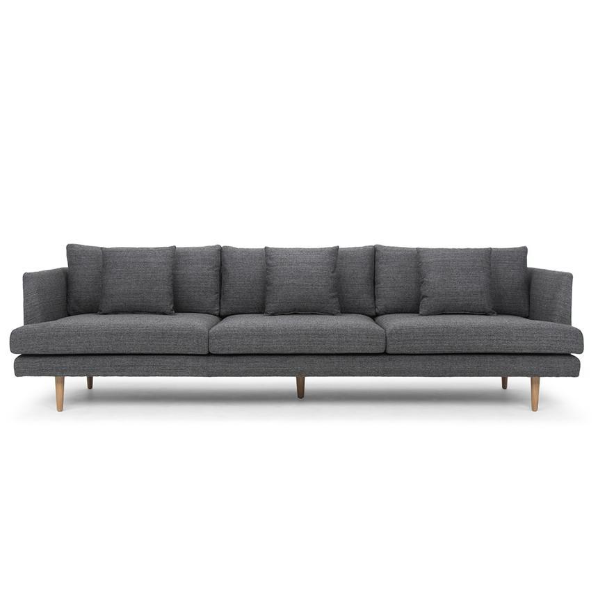 Mila 4 Seater Sofa - Metal Grey - Modern Boho Interiors