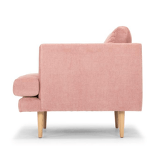 Load image into Gallery viewer, Mila Armchair - Dusty Blush With Natural Legs - Modern Boho Interiors