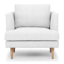 Load image into Gallery viewer, Mila Armchair - Light Texture Grey, Natural Legs - Modern Boho Interiors