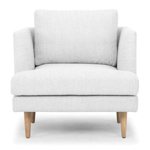 Mila Armchair - Light Texture Grey, Natural Legs - Modern Boho Interiors