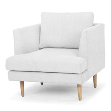 Load image into Gallery viewer, Mila Armchair - Light Texture Grey, Natural Legs - Modern Boho Interiors