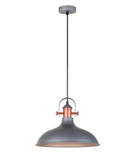 Load image into Gallery viewer, Narvark Dome Pendant Light - Matt Grey With Copper Highlights - Modern Boho Interiors