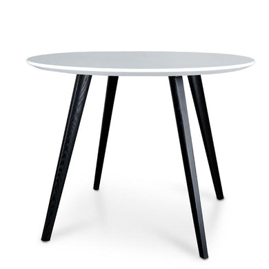Natalie Dining Table 1m - White Top, Black Legs - Modern Boho Interiors