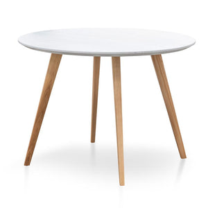 Natalie Dining Table 1m - White Washed Top, Natural Legs - Modern Boho Interiors