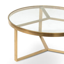 Load image into Gallery viewer, Nella Coffee Table 90cm - Brushed Gold Base - Modern Boho Interiors
