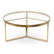 Load image into Gallery viewer, Nella Coffee Table 90cm - Brushed Gold Base - Modern Boho Interiors