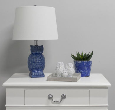 Owl Table Lamp - Blue - Modern Boho Interiors