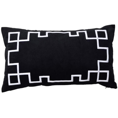 Palm Springs Rectangle Cushion Cover - Black - Modern Boho Interiors