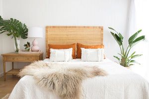 Palms Queen Bedhead - Natural - Modern Boho Interiors