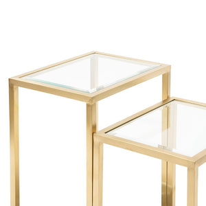 Panama Glass Side Table (Set of 2) - Modern Boho Interiors