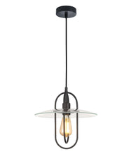 Load image into Gallery viewer, Papyr Pendant Light - Matt Black Oblong With Clear Glass - Modern Boho Interiors