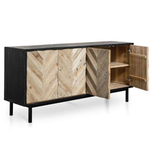 Load image into Gallery viewer, Parquet Buffet - Natural, Black Base - Modern Boho Interiors
