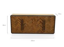 Load image into Gallery viewer, Parquet Buffet with Black Accents- Natural - Modern Boho Interiors