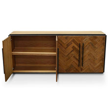 Load image into Gallery viewer, Parquet Buffet with Black Accents- Natural - Modern Boho Interiors