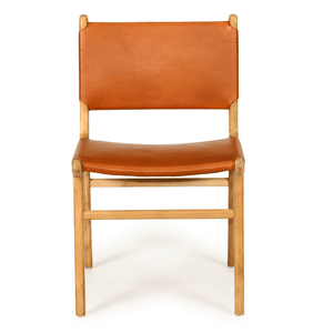 Pasadena Leather Dining Chair - Tan - Modern Boho Interiors