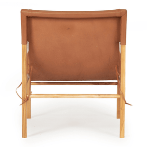 Pasadena Leather Sling Chair - Tan - Modern Boho Interiors