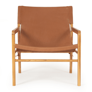 Pasadena Leather Sling Chair - Tan - Modern Boho Interiors