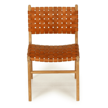Load image into Gallery viewer, Pasadena Woven Leather Dining Chair - Tan - Modern Boho Interiors