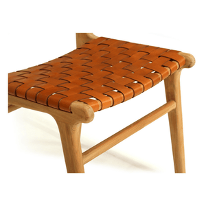 Pasadena Woven Leather Dining Chair - Tan - Modern Boho Interiors