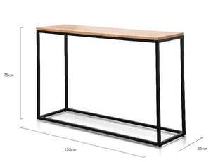 Pelley Console Table - Natural, Black Frame - Modern Boho Interiors