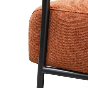 Pettybourne 1 Armchair - Burnt Orange, Black Frame - Modern Boho Interiors