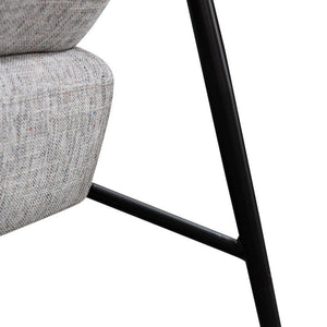 Pettybourne 2 Armchair - Light Grey, Black Frame - Modern Boho Interiors