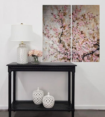 Pink Blossom Wall Art - Modern Boho Interiors