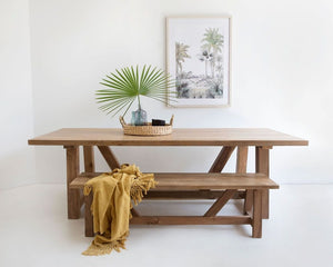 Reclaimed Teak Farmhouse Table 2.5m - Modern Boho Interiors