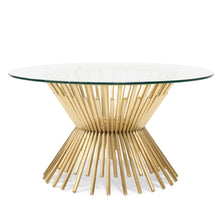 Load image into Gallery viewer, Regal Coffee Table 90cm - Brushed Gold Base - Modern Boho Interiors