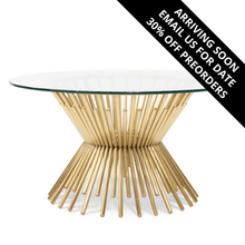 Load image into Gallery viewer, Regal Coffee Table 90cm - Brushed Gold Base - Modern Boho Interiors