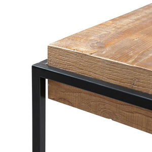 Reggie Reclaimed Pine Console Table 1.4m - Black Base - Modern Boho Interiors