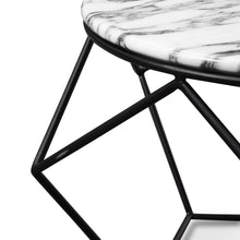 Load image into Gallery viewer, Rhiannon Marble Coffee Table 72Cm - Matt Black Base - Modern Boho Interiors