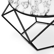 Load image into Gallery viewer, Rhiannon Marble Coffee Table 72Cm - Matt Black Base - Modern Boho Interiors
