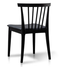 Load image into Gallery viewer, Rian Dining Chair - Solid Timber, Black Pu - Modern Boho Interiors