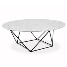 Load image into Gallery viewer, Robin Marble Coffee Table 1m - Black Frame - Modern Boho Interiors