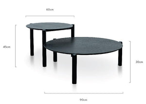 Rori Nest Of Coffee Tables - Black - Modern Boho Interiors