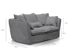 Load image into Gallery viewer, Sadie 2 Seater Sofa - French Grey - Modern Boho Interiors