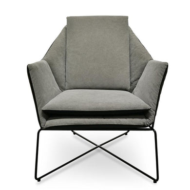 Sally Lounge Chair - Dark Black Pu - Black - Modern Boho Interiors