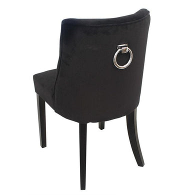 Sasha Dining Chair - Black Velvet - Modern Boho Interiors