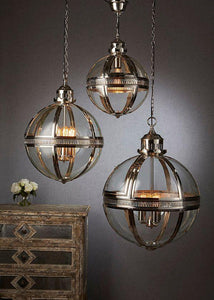 Saxon Pendant Lamp (Large) - Shiny Nickel - Modern Boho Interiors