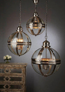 Saxon Pendant Lamp (Small) - Shiny Nickel - Modern Boho Interiors