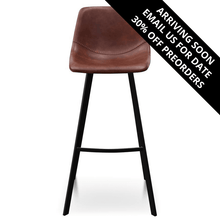 Load image into Gallery viewer, Set of 2 Stanley Bar Stools 80cm - Cinnamon Brown PU Leather - Modern Boho Interiors
