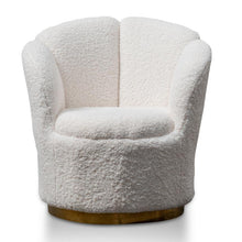 Load image into Gallery viewer, Sheepy Lounge Chair - White With Brass Gold Base - Modern Boho Interiors