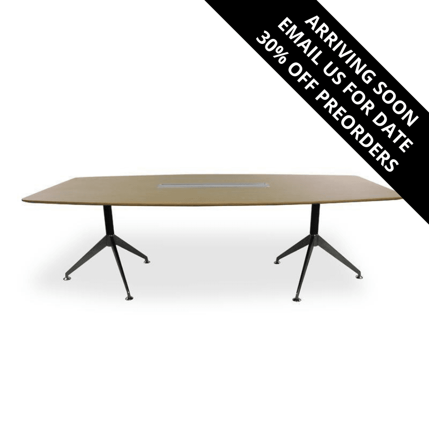 Spyder Boardroom Table 2.4M - Zebra Oak - Modern Boho Interiors