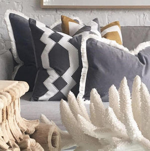 St. Kilda Rectangle Cushion Cover - Grey - Modern Boho Interiors