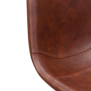 Stanley Bar Stool 80cm - Cinnamon Brown PU Leather - Modern Boho Interiors