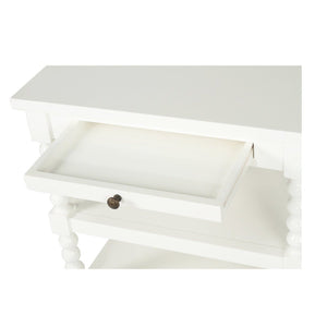 Stradbroke Bobbin Bedside Table - White - Modern Boho Interiors