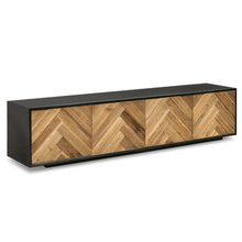 Load image into Gallery viewer, Tactile Parquet Entertainment Unit 2.1m - Natural - Modern Boho Interiors