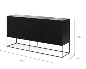 Talia Buffet Unit - Black Oak Veneer - Modern Boho Interiors